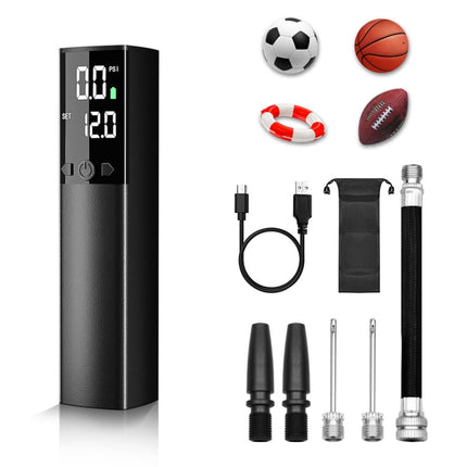Smart Air Pump | Wireless Electric Inflator with LCD Display & LED Light | Compact Design for Quick Ball Inflation 0