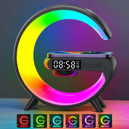 Smart Alarm Clock | 15W Wireless Charger & Bluetooth Speaker | Stylish Ambient Lamp for Relaxation 1