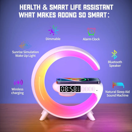 Smart Alarm Clock | 15W Wireless Charger & Bluetooth Speaker | Stylish Ambient Lamp for Relaxation 3