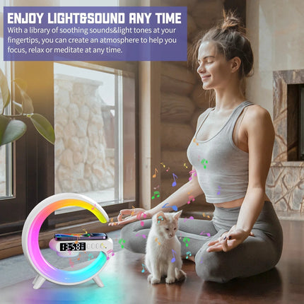 Smart Alarm Clock | 15W Wireless Charger & Bluetooth Speaker | Stylish Ambient Lamp for Relaxation 4