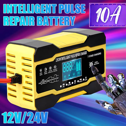 Smart Car Battery Charger | 12V Automatic Charger with LCD Display | Universal Compatibility for Effortless Battery Care 2