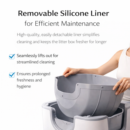 Smart Cat Litter Box | Automatic Self-Cleaning with Odor Control | Open-Top Design for Effortless Cleanliness 7