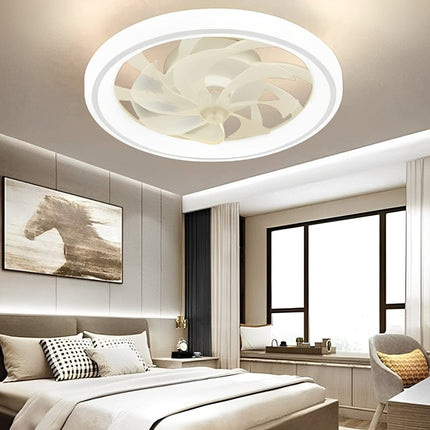 Smart Ceiling Fan with LED Lights & Dimmable Features | Modern Flush Mount Design for Year-Round Comfort 0
