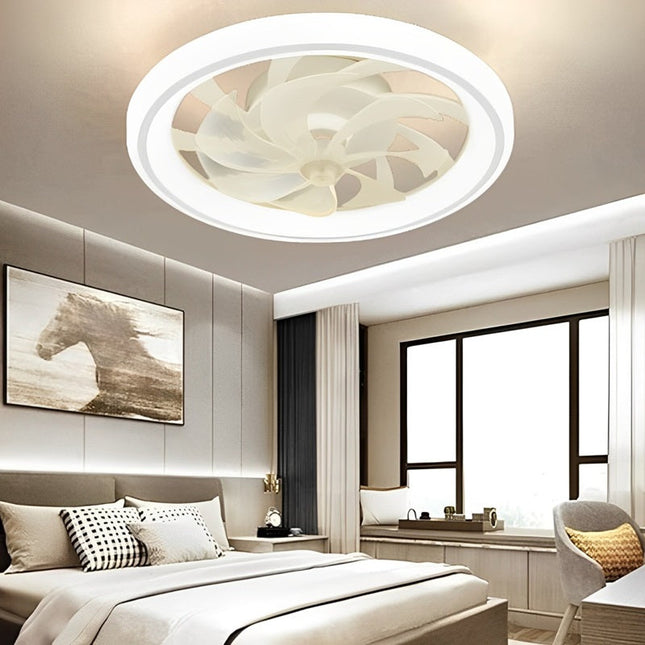 Smart Ceiling Fan with LED Lights & Dimmable Features | Modern Flush Mount Design for Year-Round Comfort 0
