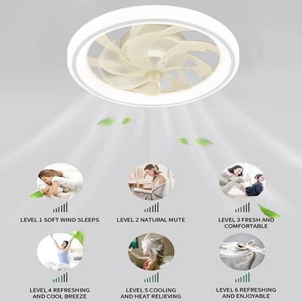 Smart Ceiling Fan with LED Lights & Dimmable Features | Modern Flush Mount Design for Year-Round Comfort 4