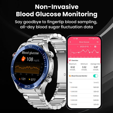 Smart Health Monitor | Smartwatch with ECG & Blood Glucose Tracking | Bluetooth Connectivity for Continuous Wellness Monitoring 1