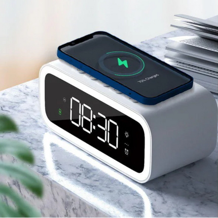 Smart Home | Digital Alarm Clock with Qi Wireless Charging & Adjustable Brightness | Sleek Design for Convenience 1