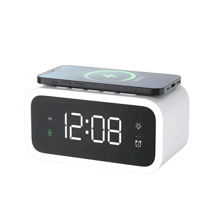Smart Home | Digital Alarm Clock with Qi Wireless Charging & Adjustable Brightness | Sleek Design for Convenience 2