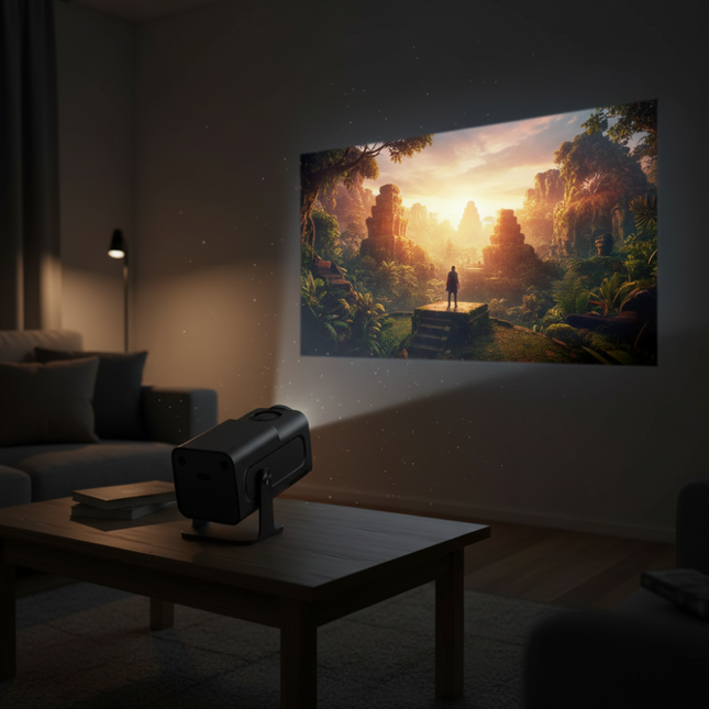 Smart Mini Projector | WiFi & Bluetooth Connectivity for Seamless Streaming | Portable Design for Home Entertainment 0