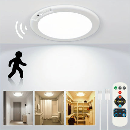 Smart Motion Sensor Ceiling Light | Rechargeable LED Flush Mount Lamp for Effortless Indoor Lighting 0