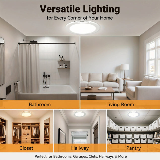 Smart Motion Sensor Ceiling Light | Rechargeable LED Flush Mount Lamp for Effortless Indoor Lighting 1