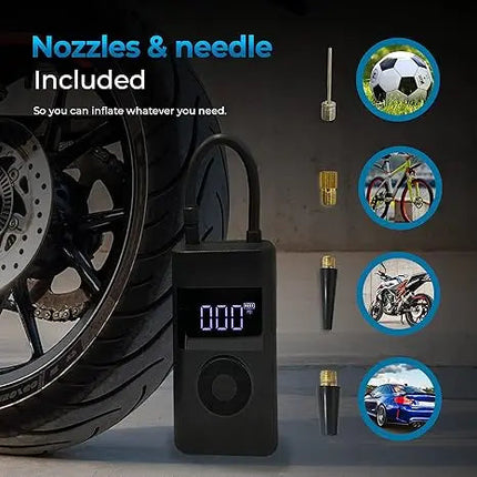 Smart Tire Pump | Portable Tire Inflator with LCD Display | Cordless Design for Efficient Tire Maintenance 1