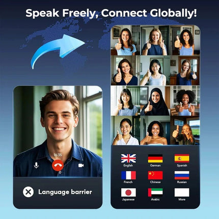 Smart Translation Earbuds | Real-Time Voice Translation with Dual Microphones | Bluetooth Connectivity for Seamless Communication 1