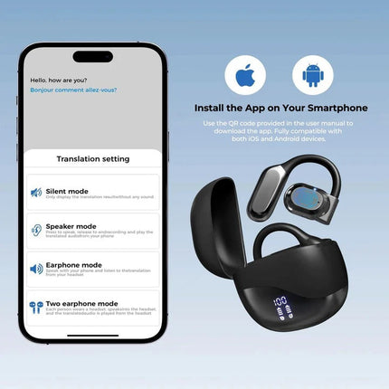 Smart Translation Earbuds | Real-Time Voice Translation with Dual Microphones | Bluetooth Connectivity for Seamless Communication 2
