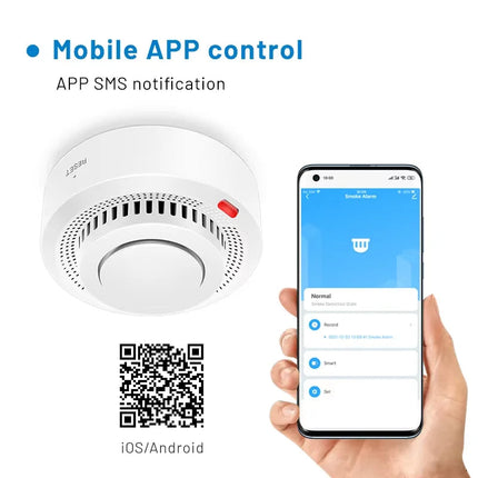 Smart WiFi Smoke Detector with 85dB Alarm | Compact Design for Home Safety 1
