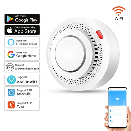 Smart WiFi Smoke Detector with 85dB Alarm | Compact Design for Home Safety 3