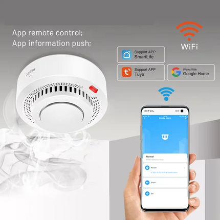 Smart WiFi Smoke Detector with 85dB Alarm | Compact Design for Home Safety 4
