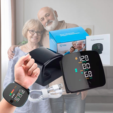 Smart Wrist Blood Pressure Monitor with Voice Alerts & LCD Screen | Portable Health Tracker for Accurate Readings 1