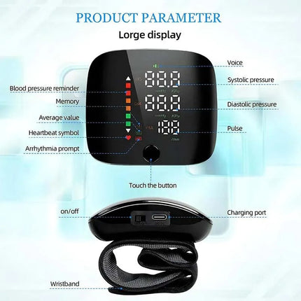Smart Wrist Blood Pressure Monitor with Voice Alerts & LCD Screen | Portable Health Tracker for Accurate Readings 3