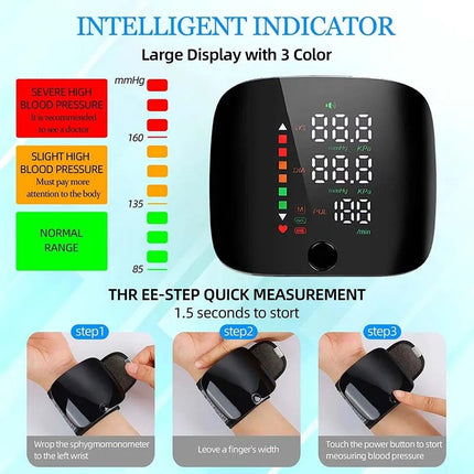 Smart Wrist Blood Pressure Monitor with Voice Alerts & LCD Screen | Portable Health Tracker for Accurate Readings 4