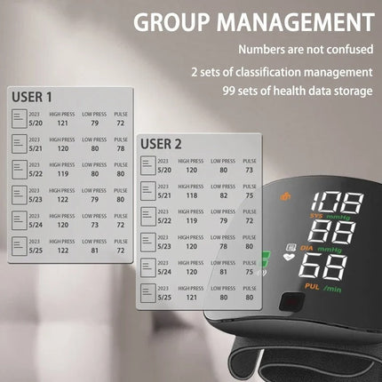 Smart Wrist Blood Pressure Monitor with Voice Alerts & LCD Screen | Portable Health Tracker for Accurate Readings 6
