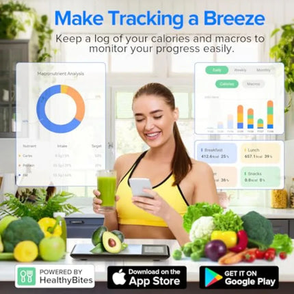 Smarte Digital Kitchen Scale | Nutritional Calculator, Macro Tracking 3
