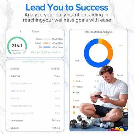 Smarte Digital Kitchen Scale | Nutritional Calculator, Macro Tracking 5