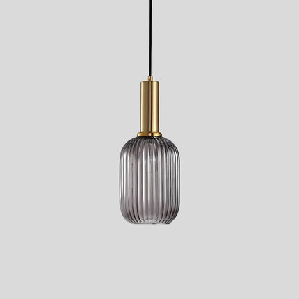 Ceiling Light Fixture, Vintage Glass Hanging Light with Striped Shade for Dining Table – image 13