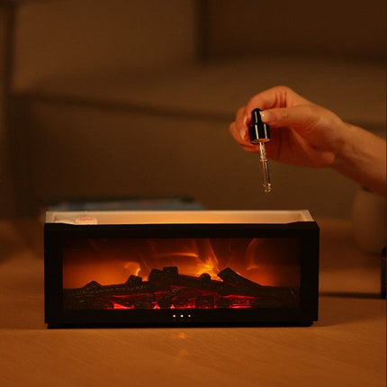 Humidifier with Mesmerizing Flame Effect & Multicolor Lighting | USB-Operated for Soothing Atmosphere