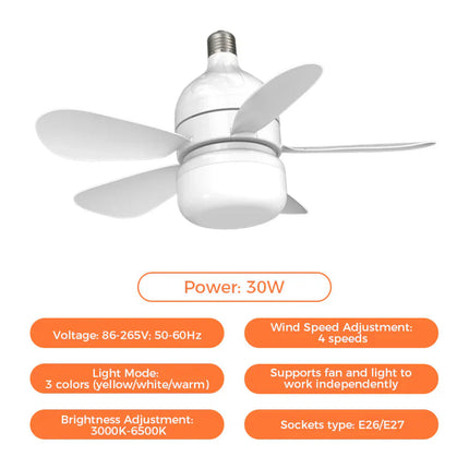 Socket Series | Flush Mount Ceiling Fan with LED Light & Remote Control | Bright Illumination for Enhanced Comfort 3