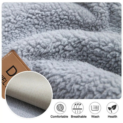 Lamb Wool Plush Couch Cover, Thick Sofa Cushion Cover for Living Room