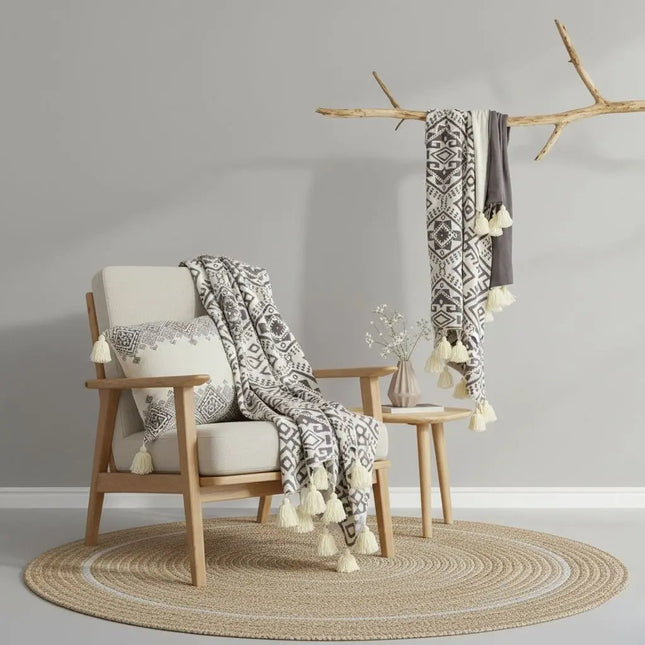 Cotton Knit Throw Blanket