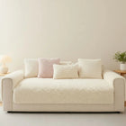 Polar Fleece Couch Cover, Thick Sofa Cover for Winter, Dustproof Sofa Cushion Cover for Living Room