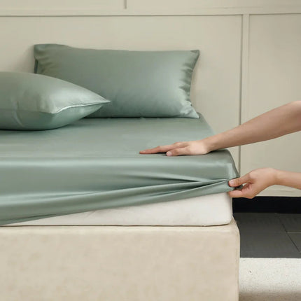 Soie Royale | Mulberry Silk Fitted Sheet with Elastic Bands | Hypoallergenic Comfort for Restful Sleep 0
