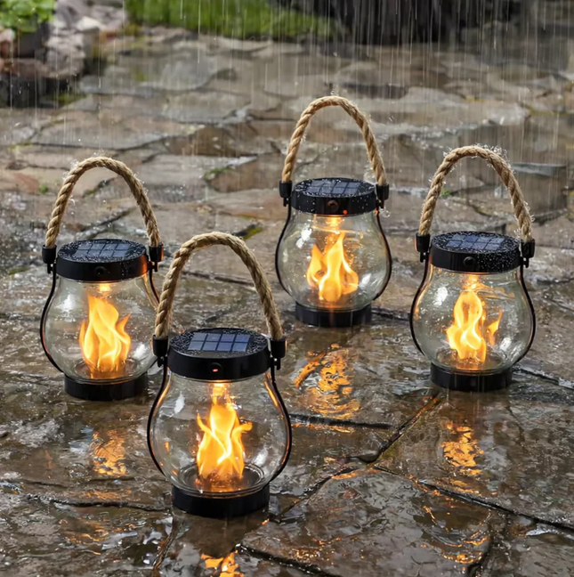 SolarGlowX | Solar-Powered Outdoor Lantern with Authentic Flame Effect | 12-Hour Illumination for Safe Ambiance 0