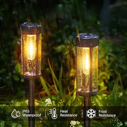 Solar Powered Torch Light with Integrated Solar Panel | Eco-Friendly Outdoor Illumination for Gardens and Patios