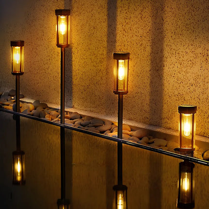Solar Powered Torch Light with Integrated Solar Panel | Eco-Friendly Outdoor Illumination for Gardens and Patios