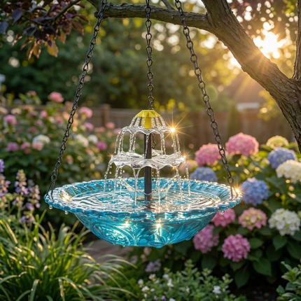 Solar Bird Bath Fountain | Elegant Two-Tier Design with Built-in Solar Panel | Attracts Birds for Effortless Outdoor Decor 4