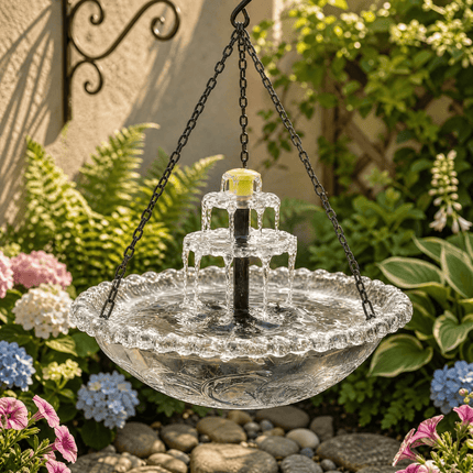 Solar Bird Bath Fountain | Elegant Two-Tier Design with Built-in Solar Panel | Attracts Birds for Effortless Outdoor Decor 9