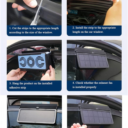 Solar Car Window Fan | Dual Duct Design for Efficient Airflow | Lightweight Cooling Accessory for Year-Round Comfort 7
