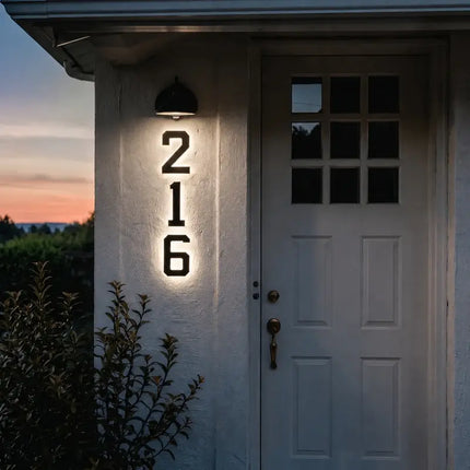 Solar House Number Light with Automatic Dusk Sensor | Modern Black Design for Enhanced Nighttime Visibility