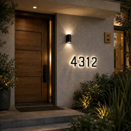 Solar House Number Light with Automatic Dusk Sensor | Modern Black Design for Enhanced Nighttime Visibility