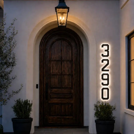 Solar House Number Light with Automatic Dusk Sensor | Modern Black Design for Enhanced Nighttime Visibility