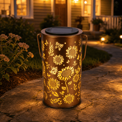 Solar Lanterns | Outdoor Solar Lantern with Colorful Light Patterns | Hand-Cut Metal Design for Stunning Garden Ambiance 0