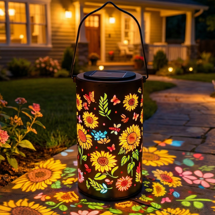 Solar Lanterns | Outdoor Solar Lantern with Colorful Light Patterns | Hand-Cut Metal Design for Stunning Garden Ambiance 1