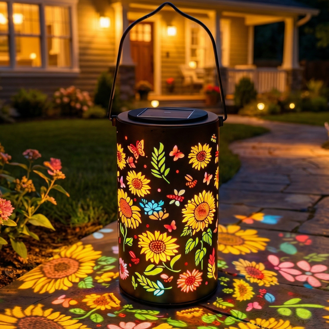 Solar Lanterns | Outdoor Solar Lantern with Colorful Light Patterns | Hand-Cut Metal Design for Stunning Garden Ambiance 1
