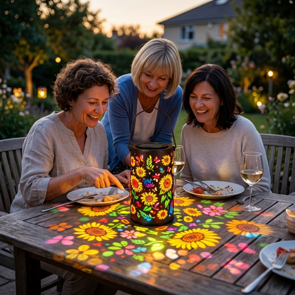 Solar Lanterns | Outdoor Solar Lantern with Colorful Light Patterns | Hand-Cut Metal Design for Stunning Garden Ambiance 2