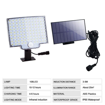 Solar Outdoor Light | 106 LED Motion Sensor with Adjustable Modes | Energy-Efficient Illumination for Gardens and Driveways 3