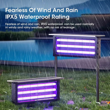 Solar Power Bug Zapper | 1000V Grid & UV Technology | Chemical-Free Protection for Outdoor Spaces 4