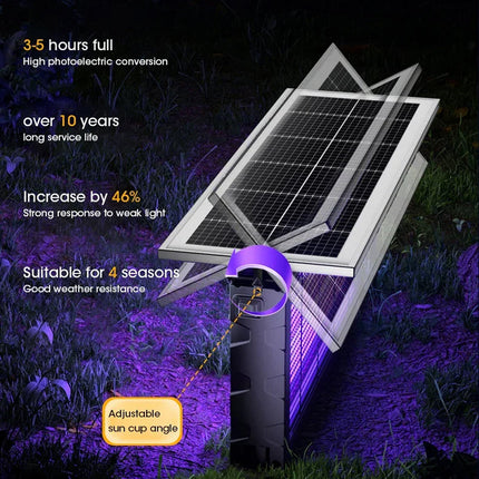 Solar Power Bug Zapper | 1000V Grid & UV Technology | Chemical-Free Protection for Outdoor Spaces 7